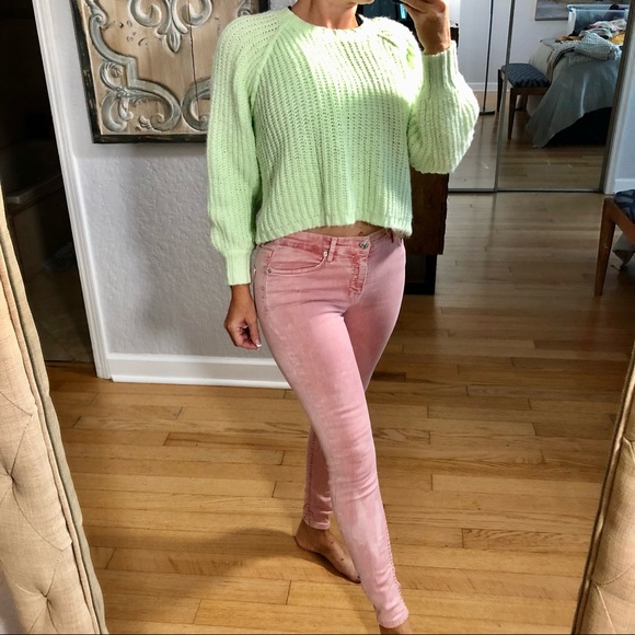 Zara Denim - Zara Woman Premium Denim Collection Pink Distressed Jeans